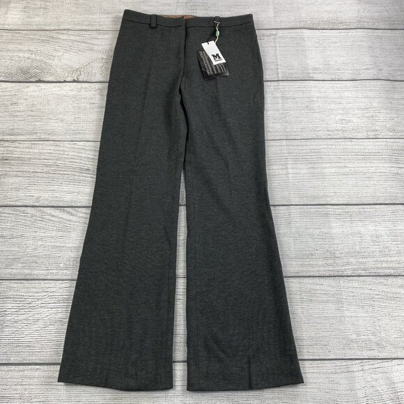 Valentino Missoni Wide Leg Gray Luxury Pants Women Size 12 Made In ITALY NEW